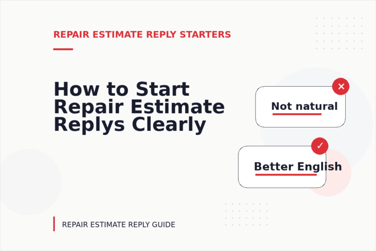 How to Start Repair Estimate Replys Clearly