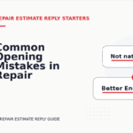 Common Opening Mistakes in Repair Estimate Replys