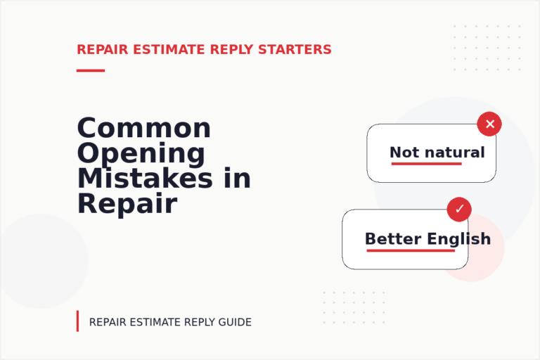 Common Opening Mistakes in Repair Estimate Replys