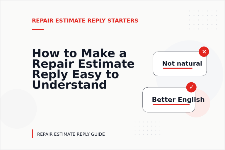 How to Make a Repair Estimate Reply Easy to Understand How to Make a Repair Estimate Reply Easy to Understand