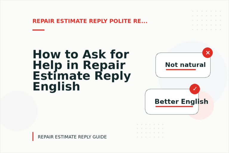 How to Ask for Help in Repair Estimate Reply English How to Ask for Help in Repair Estimate Reply English