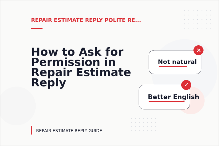 How to Ask for Permission in Repair Estimate Reply English How to Ask for Permission in Repair Estimate Reply English