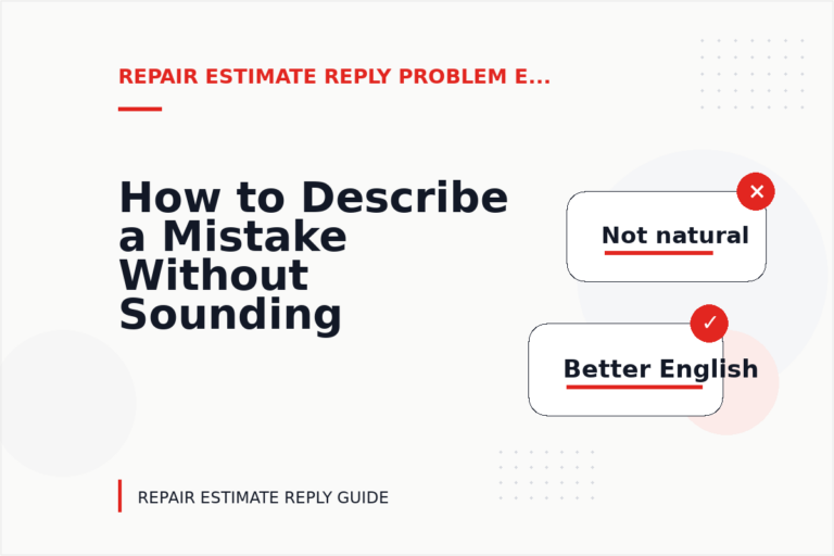 How to Describe a Mistake Without Sounding Rude in Repair Estimate Reply English How to Describe a Mistake Without Sounding Rude in Repair Estimate Reply English