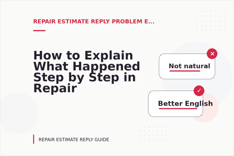 How to Explain What Happened Step by Step in Repair Estimate Reply English