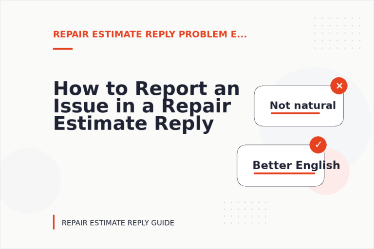 How to Report an Issue in a Repair Estimate Reply How to Report an Issue in a Repair Estimate Reply