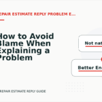 How to Avoid Blame When Explaining a Problem in Repair Estimate Reply English