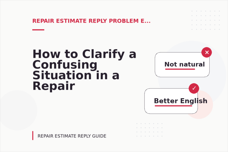 How to Clarify a Confusing Situation in a Repair Estimate Reply