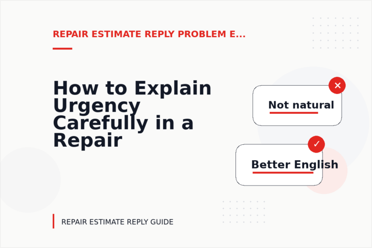 How to Explain Urgency Carefully in a Repair Estimate Reply How to Explain Urgency Carefully in a Repair Estimate Reply