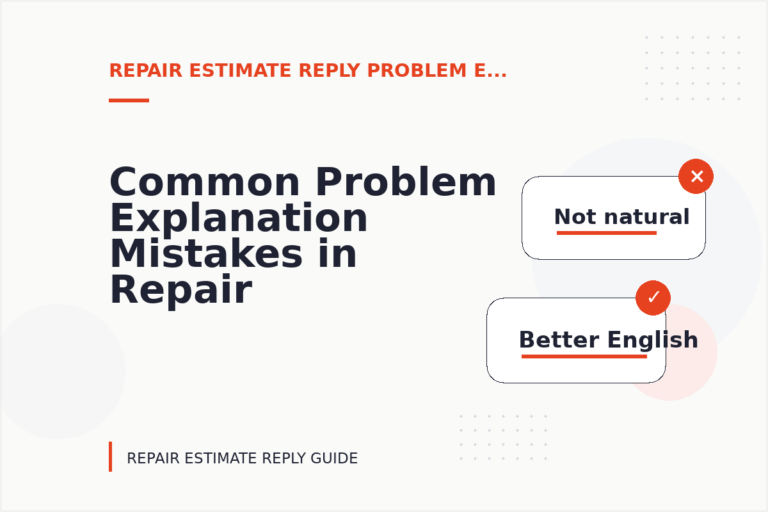 Common Problem Explanation Mistakes in Repair Estimate Reply English Common Problem Explanation Mistakes in Repair Estimate Reply English