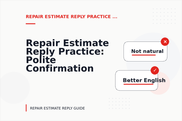 Repair Estimate Reply Practice: Polite Confirmation Examples