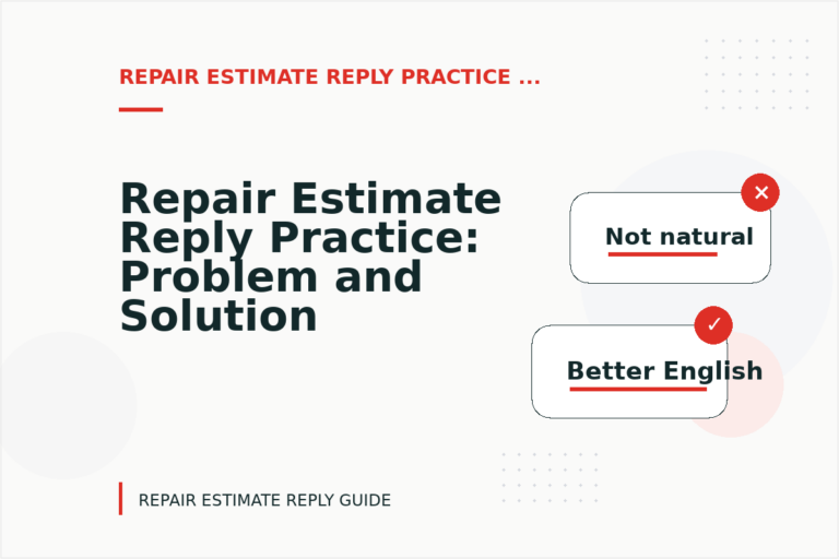 Repair Estimate Reply Practice: Problem and Solution Replies Repair Estimate Reply Practice: Problem and Solution Replies