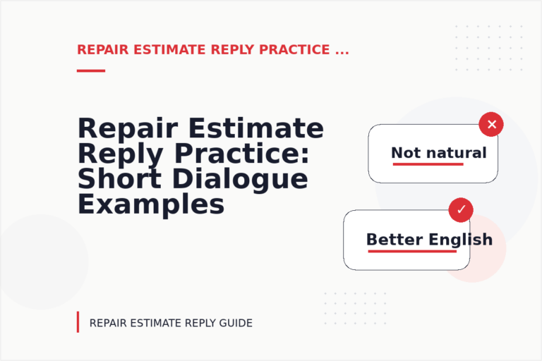 Repair Estimate Reply Practice: Short Dialogue Examples