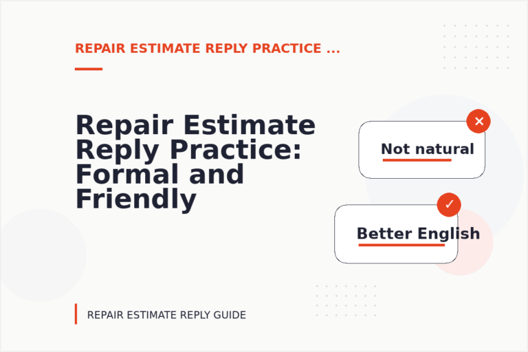 Repair Estimate Reply Practice: Formal and Friendly Versions