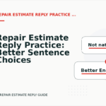 Repair Estimate Reply Practice: Better Sentence Choices
