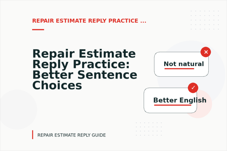 Repair Estimate Reply Practice: Better Sentence Choices