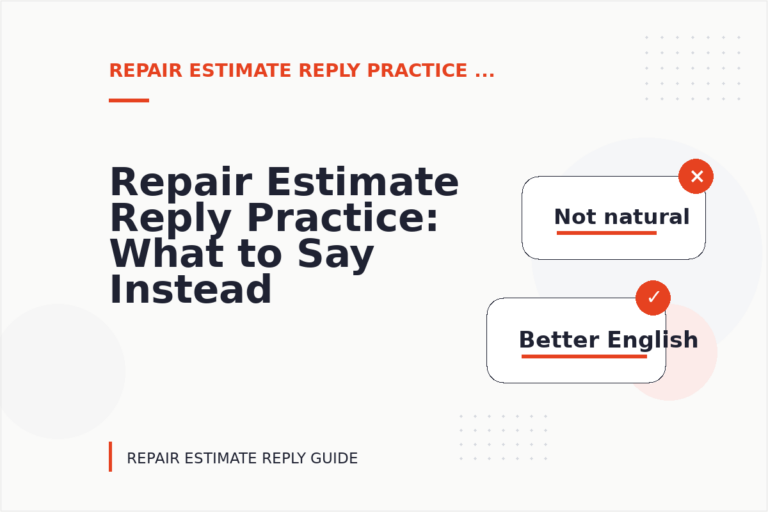 Repair Estimate Reply Practice: What to Say Instead