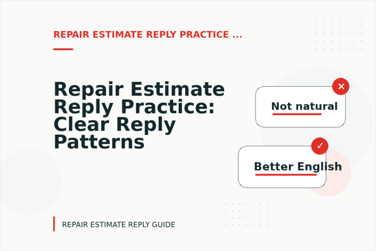 Repair Estimate Reply Practice: Clear Reply Patterns Repair Estimate Reply Practice: Clear Reply Patterns