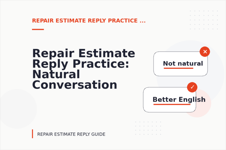 Repair Estimate Reply Practice: Natural Conversation Lines Repair Estimate Reply Practice: Natural Conversation Lines