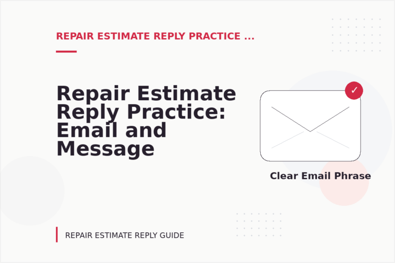 Repair Estimate Reply Practice: Email and Message Examples