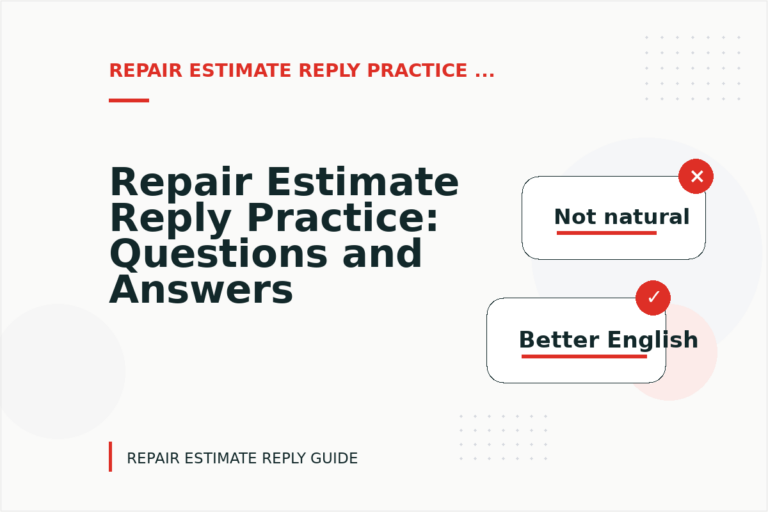 Repair Estimate Reply Practice: Questions and Answers