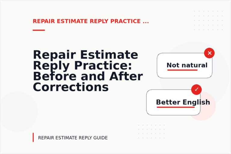 Repair Estimate Reply Practice: Before and After Corrections Repair Estimate Reply Practice: Before and After Corrections