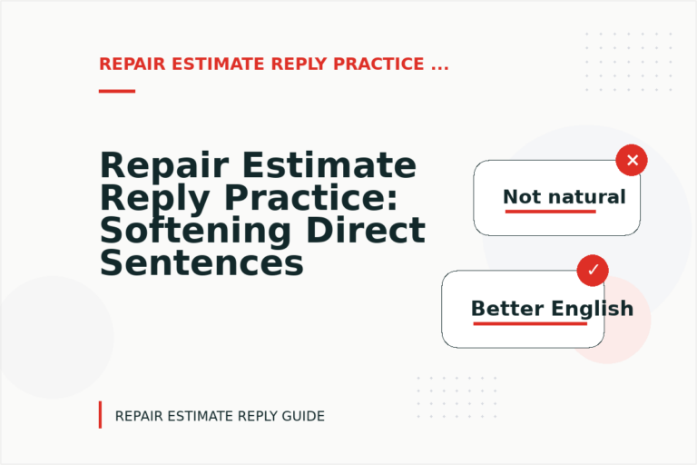 Repair Estimate Reply Practice: Softening Direct Sentences