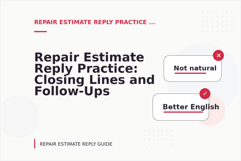 Repair Estimate Reply Practice: Closing Lines and Follow-Ups Repair Estimate Reply Practice: Closing Lines and Follow-Ups